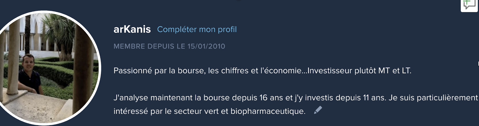 Analyses boursières publiées par Clément Brilland sous le pseudonyme Arkanis