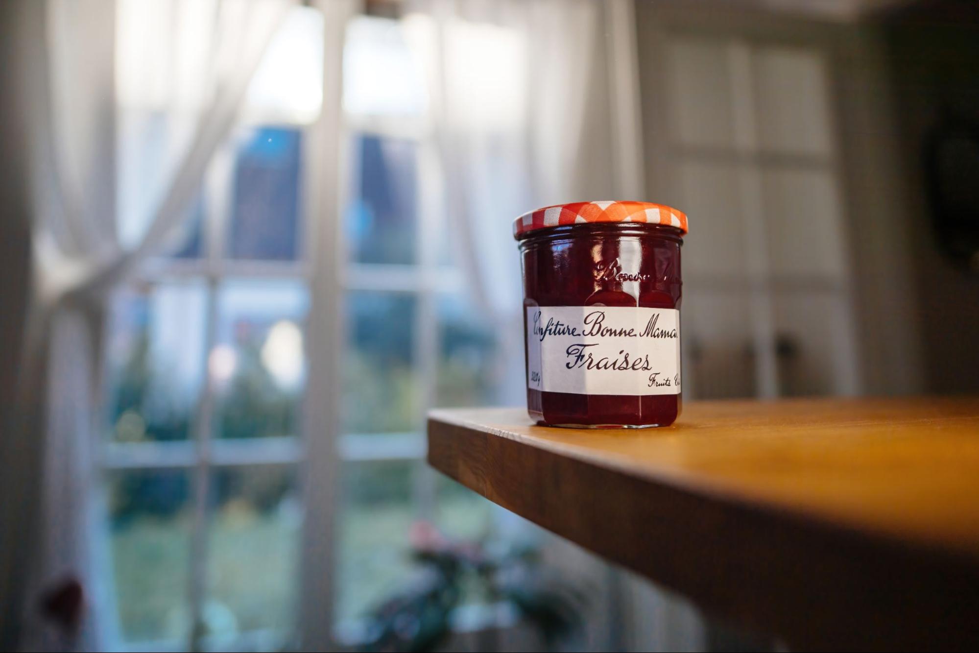 Pot de confiture Bonne Maman fabriqué par le verrier français Verallia